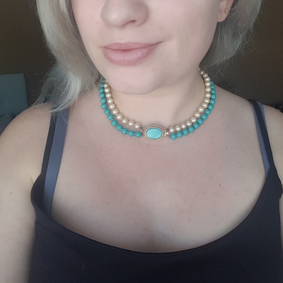 VINTAGE BEAD AND PEARL NECKLACE - Picture 1 of 7